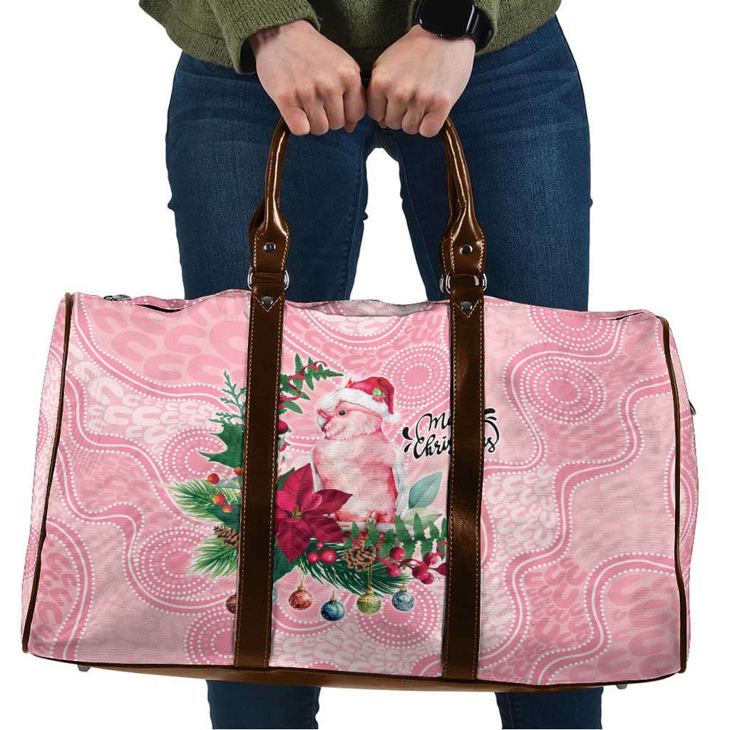 Watercolor Pink Galah Flowers Travel Bag Australia Christmas Vibes - Aussie Hoodie