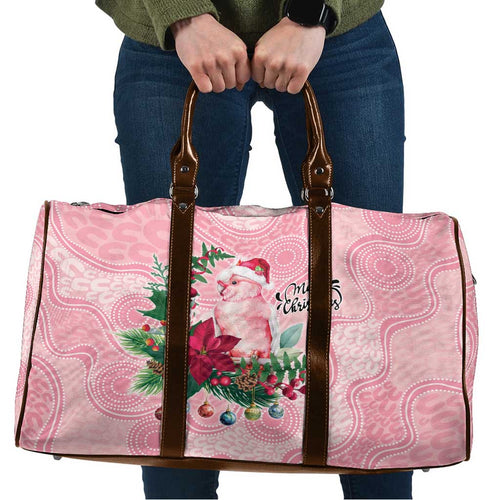 Watercolor Pink Galah Flowers Travel Bag Australia Christmas Vibes - Aussie Hoodie