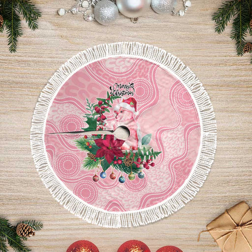 Watercolor Pink Galah Flowers Tree Skirt Australia Christmas Vibes - Aussie Hoodie