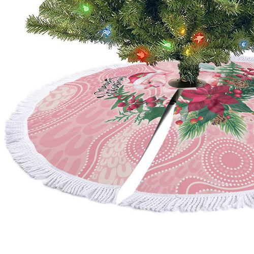 Watercolor Pink Galah Flowers Tree Skirt Australia Christmas Vibes - Aussie Hoodie