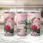 Watercolor Pink Galah Flowers Tumbler Cup Australia Christmas Vibes - Aussie Hoodie