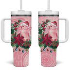 Watercolor Pink Galah Flowers Tumbler With Handle Australia Christmas Vibes - Aussie Hoodie
