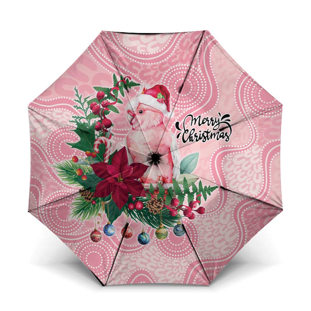 Watercolor Pink Galah Flowers Umbrella Australia Christmas Vibes - Aussie Hoodie