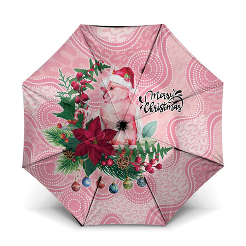 Watercolor Pink Galah Flowers Umbrella Australia Christmas Vibes - Aussie Hoodie
