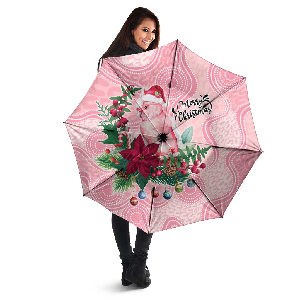 Watercolor Pink Galah Flowers Umbrella Australia Christmas Vibes - Aussie Hoodie