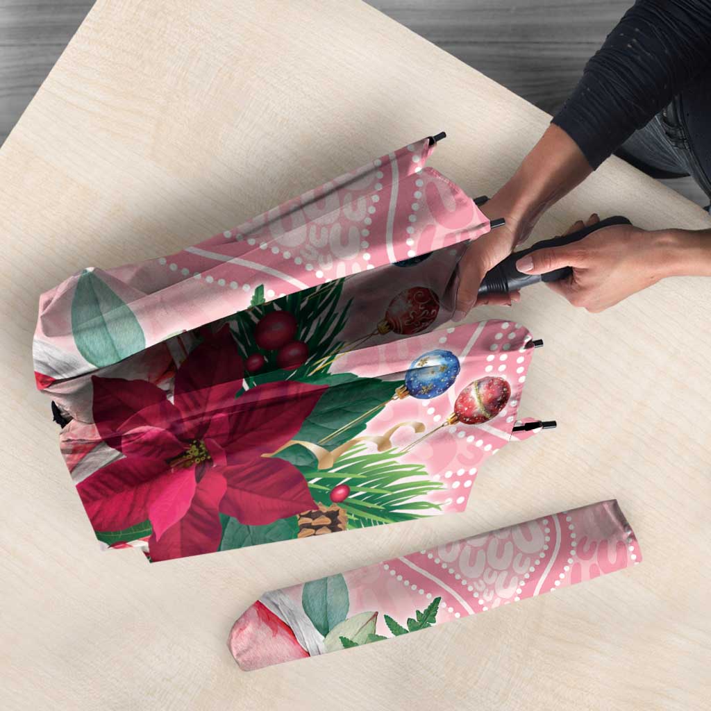 Watercolor Pink Galah Flowers Umbrella Australia Christmas Vibes - Aussie Hoodie