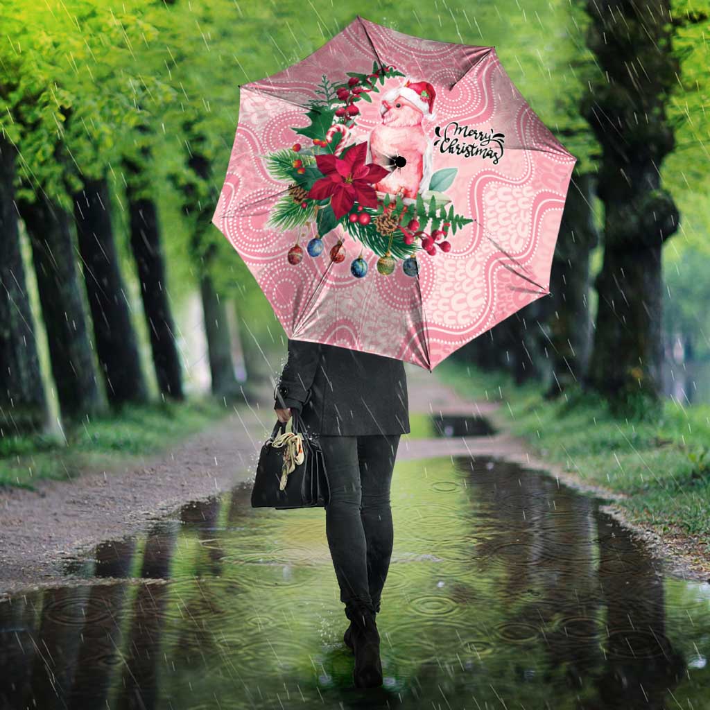Watercolor Pink Galah Flowers Umbrella Australia Christmas Vibes - Aussie Hoodie