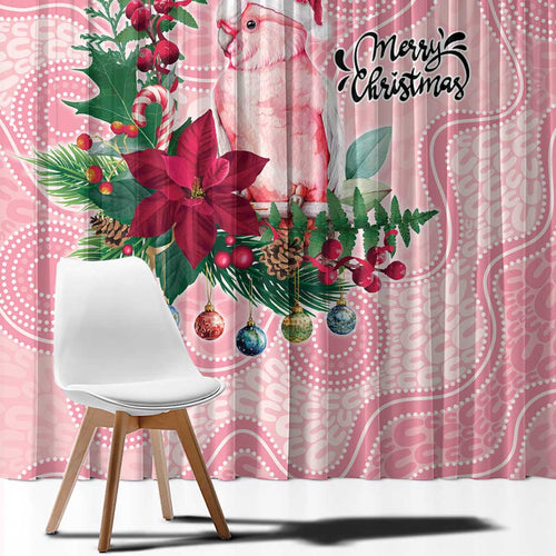 Watercolor Pink Galah Flowers Window Curtain Australia Christmas Vibes - Aussie Hoodie