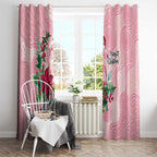 Watercolor Pink Galah Flowers Window Curtain Australia Christmas Vibes - Aussie Hoodie