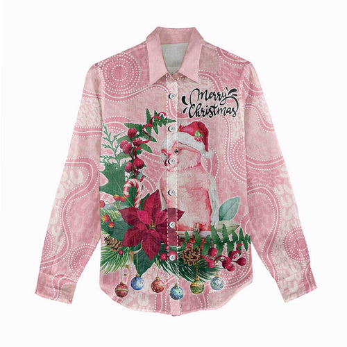 Watercolor Pink Galah Flowers Women Casual Shirt Australia Christmas Vibes - Aussie Hoodie