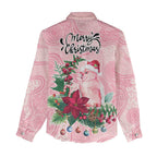 Watercolor Pink Galah Flowers Women Casual Shirt Australia Christmas Vibes - Aussie Hoodie