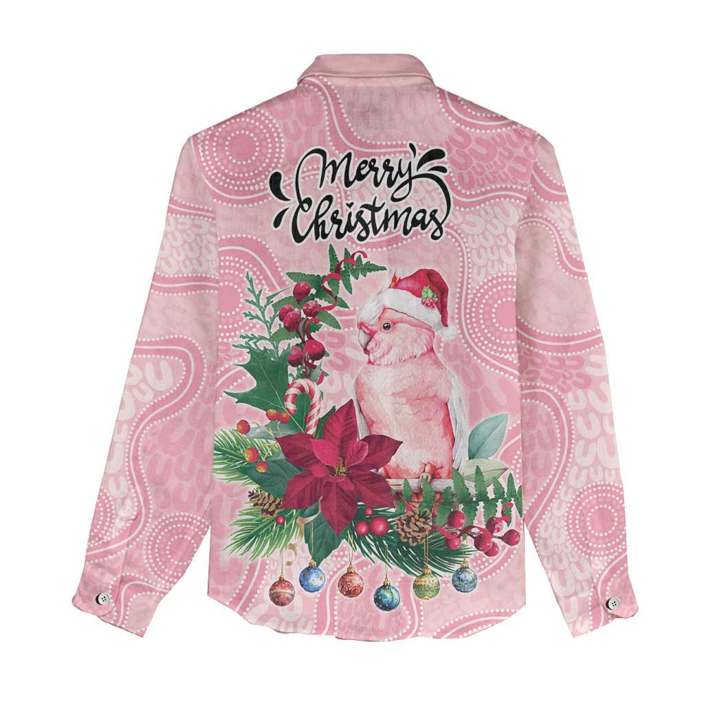 Watercolor Pink Galah Flowers Women Casual Shirt Australia Christmas Vibes - Aussie Hoodie