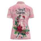 Watercolor Pink Galah Flowers Women Polo Shirt Australia Christmas Vibes - Aussie Hoodie