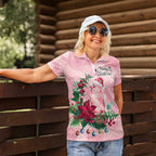 Watercolor Pink Galah Flowers Women Polo Shirt Australia Christmas Vibes - Aussie Hoodie