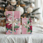 Watercolor Pink Galah Flowers Wrapping Paper Australia Christmas Vibes - Aussie Hoodie