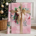 Watercolor Pink Galah Flowers Wrapping Paper Australia Christmas Vibes - Aussie Hoodie
