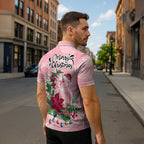 Watercolor Pink Galah Flowers Zipper Polo Shirt Australia Christmas Vibes - Aussie Hoodie