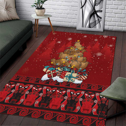 Funny Kiwi Bird Xmas Tree Area Rug New Zealand Tribal Christmas Spirit - Aussie Hoodie