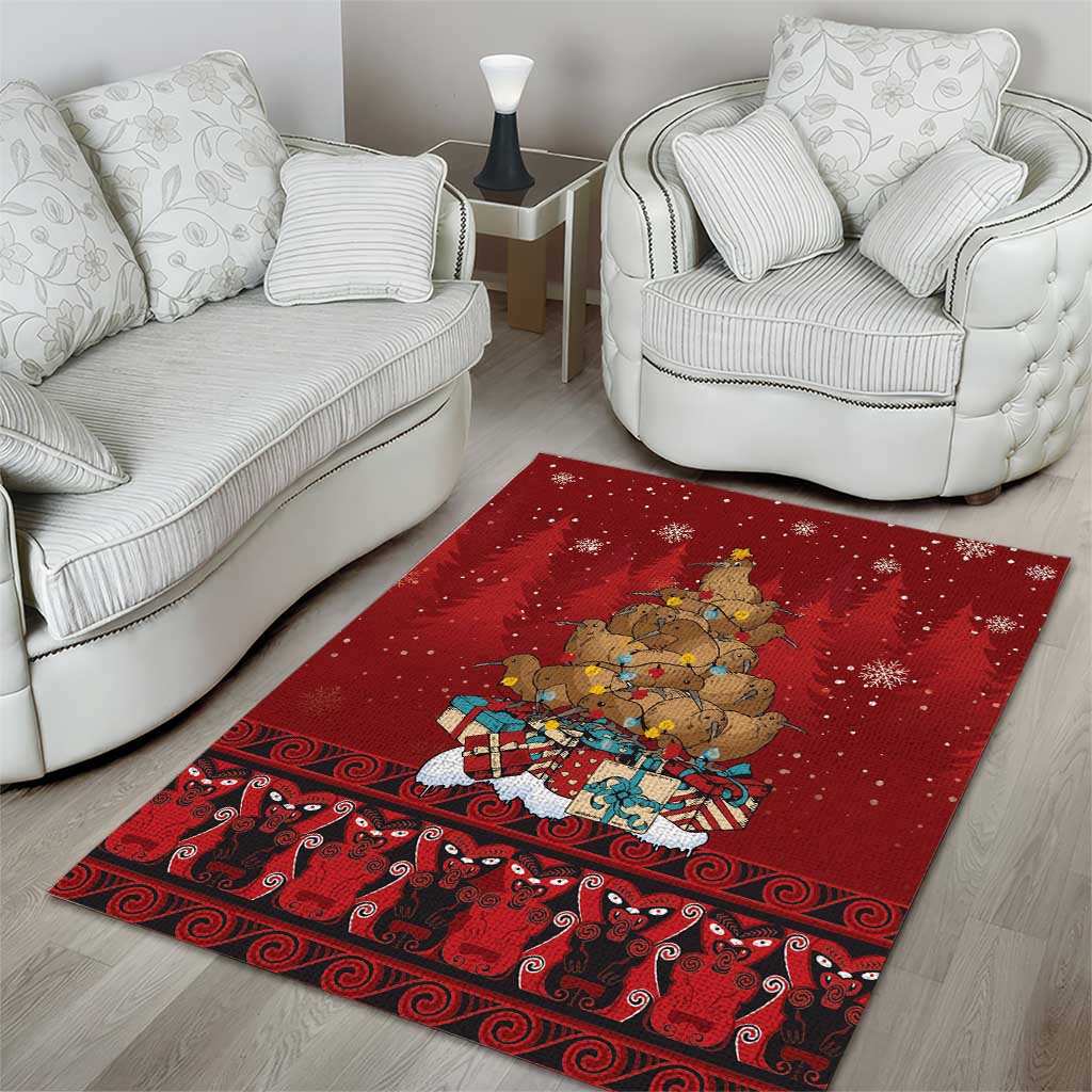 Funny Kiwi Bird Xmas Tree Area Rug New Zealand Tribal Christmas Spirit - Aussie Hoodie