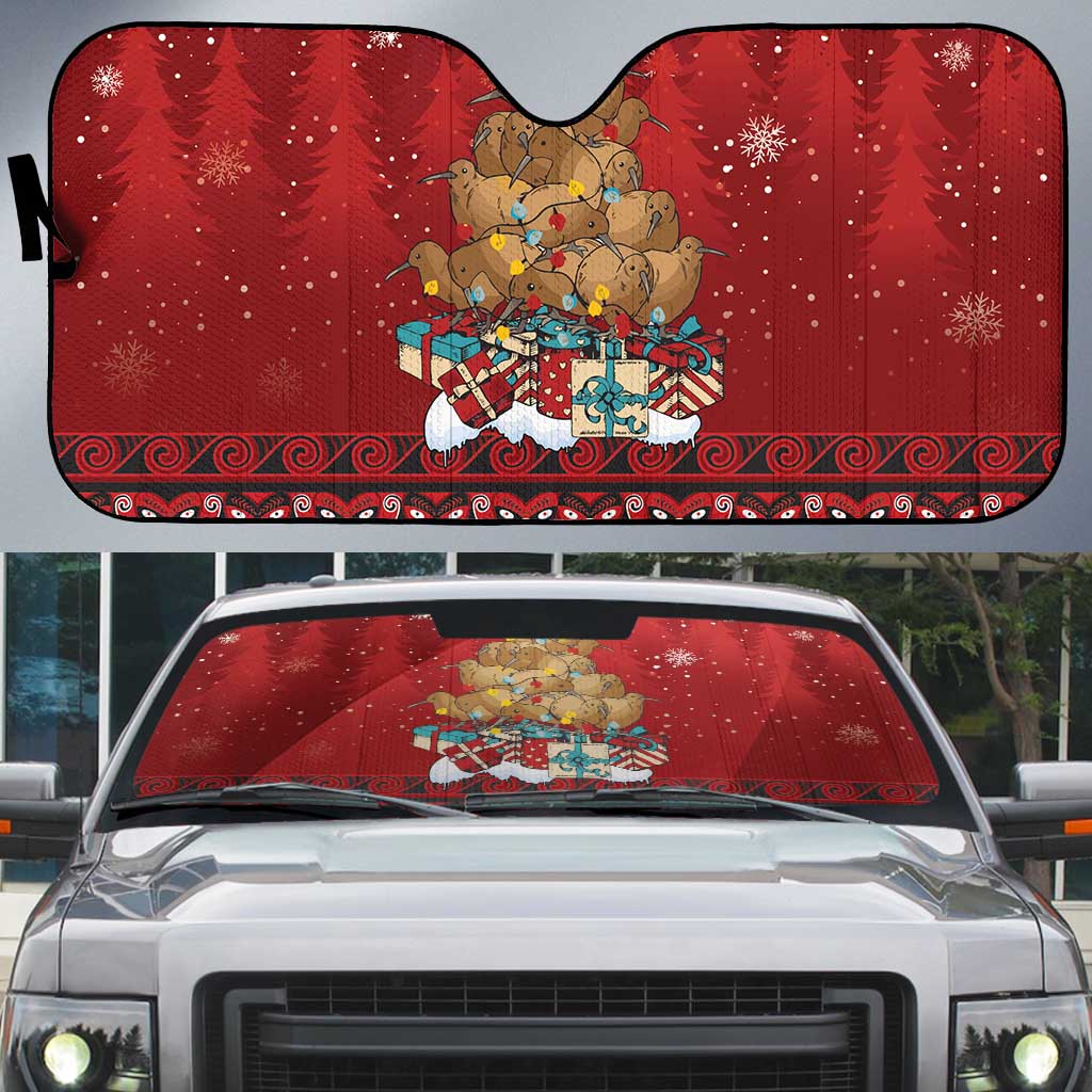 Funny Kiwi Bird Xmas Tree Auto Sun Shade New Zealand Tribal Christmas Spirit - Aussie Hoodie