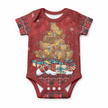 Funny Kiwi Bird Xmas Tree Baby Onesie New Zealand Tribal Christmas Spirit