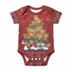 Funny Kiwi Bird Xmas Tree Baby Onesie New Zealand Tribal Christmas Spirit