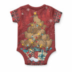 Funny Kiwi Bird Xmas Tree Baby Onesie New Zealand Tribal Christmas Spirit