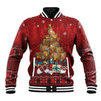Funny Kiwi Bird Xmas Tree Baseball Jacket New Zealand Tribal Christmas Spirit - Aussie Hoodie