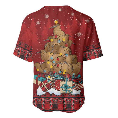 Funny Kiwi Bird Xmas Tree Baseball Jersey New Zealand Tribal Christmas Spirit - Aussie Hoodie