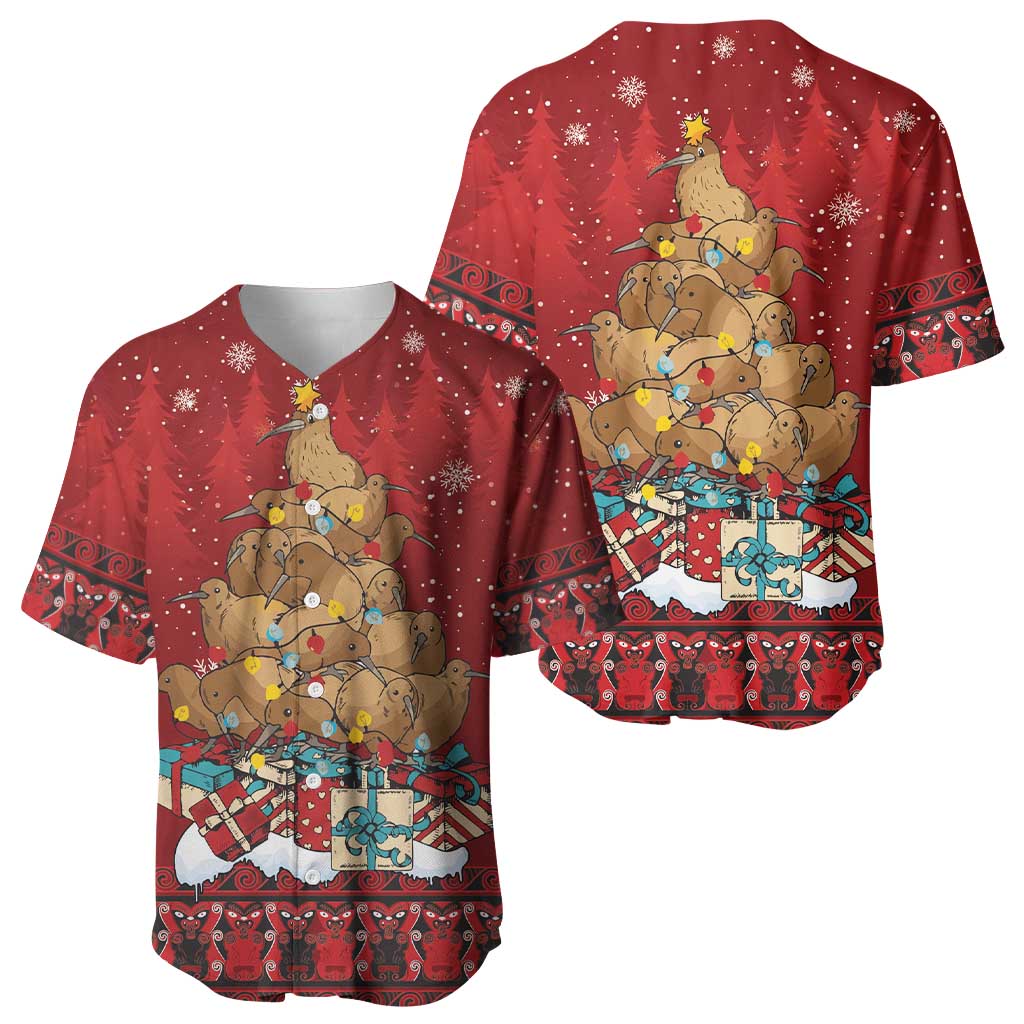 Funny Kiwi Bird Xmas Tree Baseball Jersey New Zealand Tribal Christmas Spirit - Aussie Hoodie