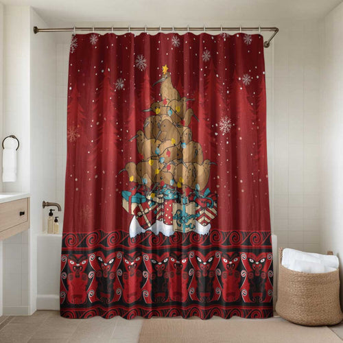 Funny Kiwi Bird Xmas Tree Bathroom Set New Zealand Tribal Christmas Spirit - Aussie Hoodie