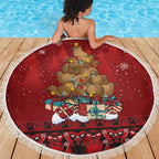 Funny Kiwi Bird Xmas Tree Beach Blanket New Zealand Tribal Christmas Spirit - Aussie Hoodie