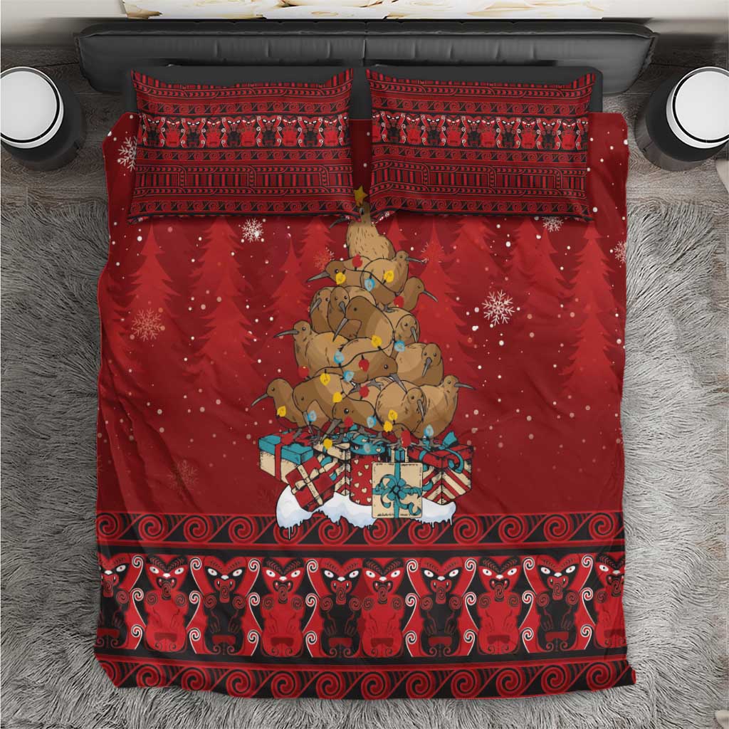 Funny Kiwi Bird Xmas Tree Bedding Set New Zealand Tribal Christmas Spirit - Aussie Hoodie