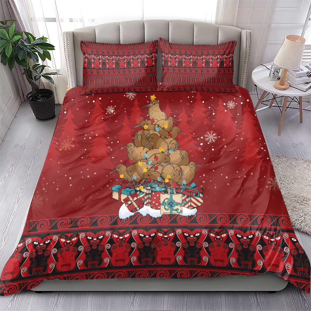 Funny Kiwi Bird Xmas Tree Bedding Set New Zealand Tribal Christmas Spirit - Aussie Hoodie