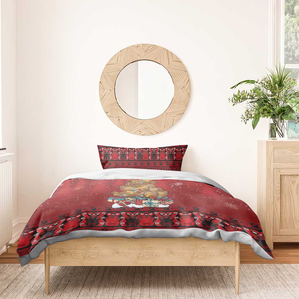 Funny Kiwi Bird Xmas Tree Bedding Set New Zealand Tribal Christmas Spirit - Aussie Hoodie