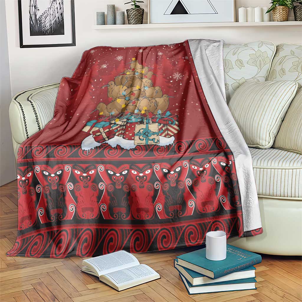 Funny Kiwi Bird Xmas Tree Blanket New Zealand Tribal Christmas Spirit - Aussie Hoodie