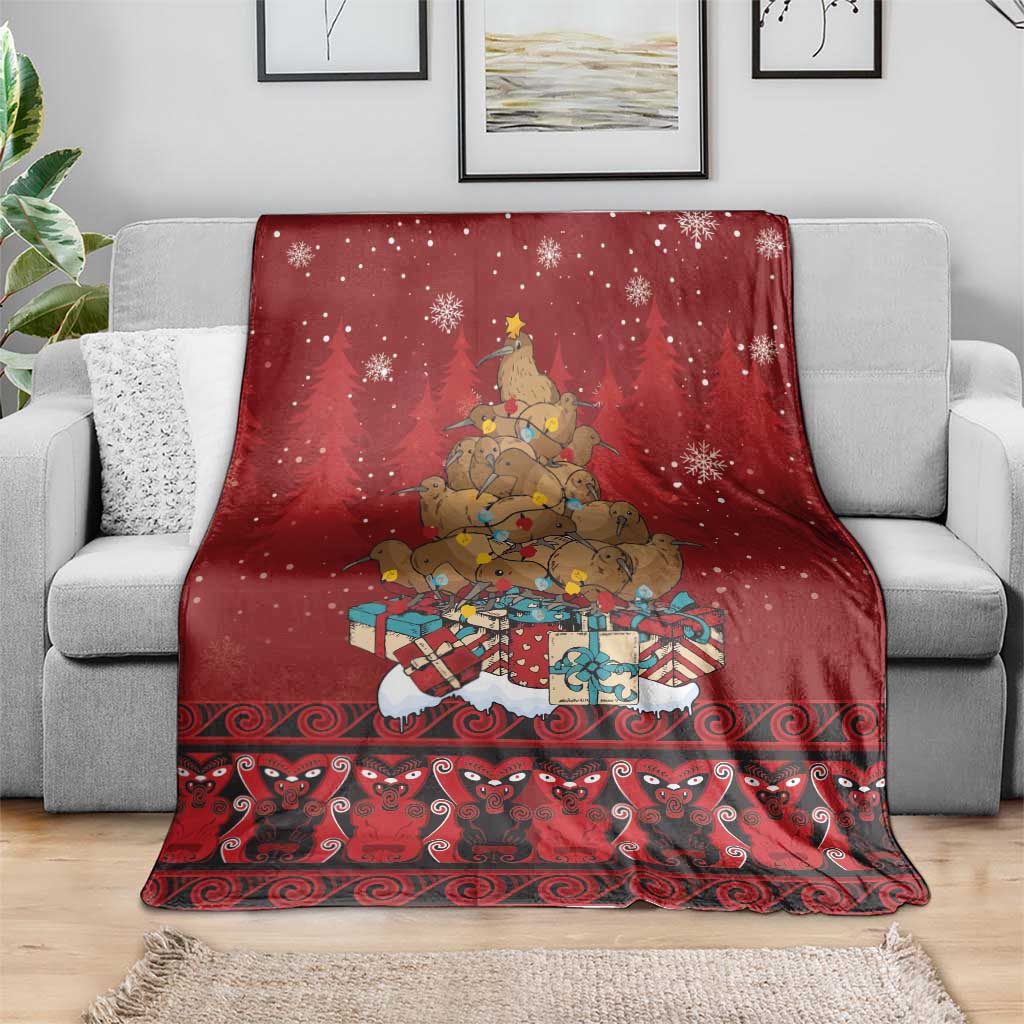 Funny Kiwi Bird Xmas Tree Blanket New Zealand Tribal Christmas Spirit - Aussie Hoodie