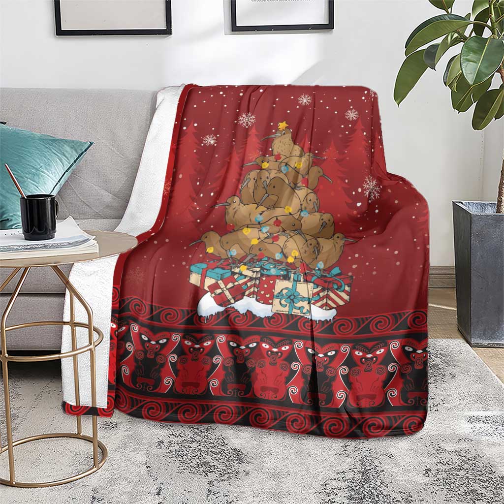 Funny Kiwi Bird Xmas Tree Blanket New Zealand Tribal Christmas Spirit - Aussie Hoodie