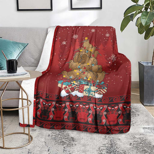 Funny Kiwi Bird Xmas Tree Blanket New Zealand Tribal Christmas Spirit - Aussie Hoodie