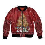 Funny Kiwi Bird Xmas Tree Bomber Jacket New Zealand Tribal Christmas Spirit - Aussie Hoodie