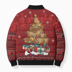 Funny Kiwi Bird Xmas Tree Bomber Puffer Jacket New Zealand Tribal Christmas Spirit - Aussie Hoodie