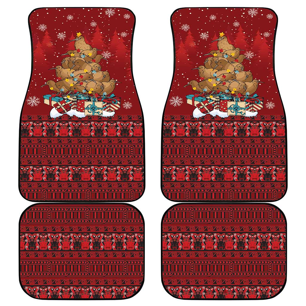 Funny Kiwi Bird Xmas Tree Car Mats New Zealand Tribal Christmas Spirit - Aussie Hoodie