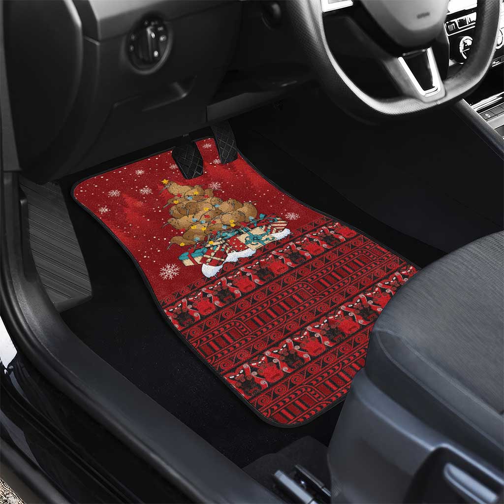 Funny Kiwi Bird Xmas Tree Car Mats New Zealand Tribal Christmas Spirit - Aussie Hoodie