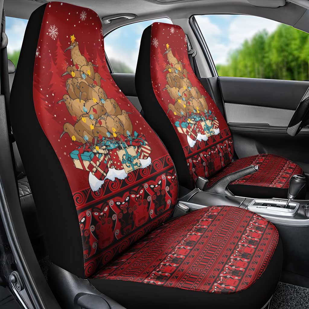 Funny Kiwi Bird Xmas Tree Car Seat Cover New Zealand Tribal Christmas Spirit - Aussie Hoodie