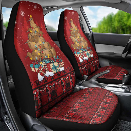 Funny Kiwi Bird Xmas Tree Car Seat Cover New Zealand Tribal Christmas Spirit - Aussie Hoodie