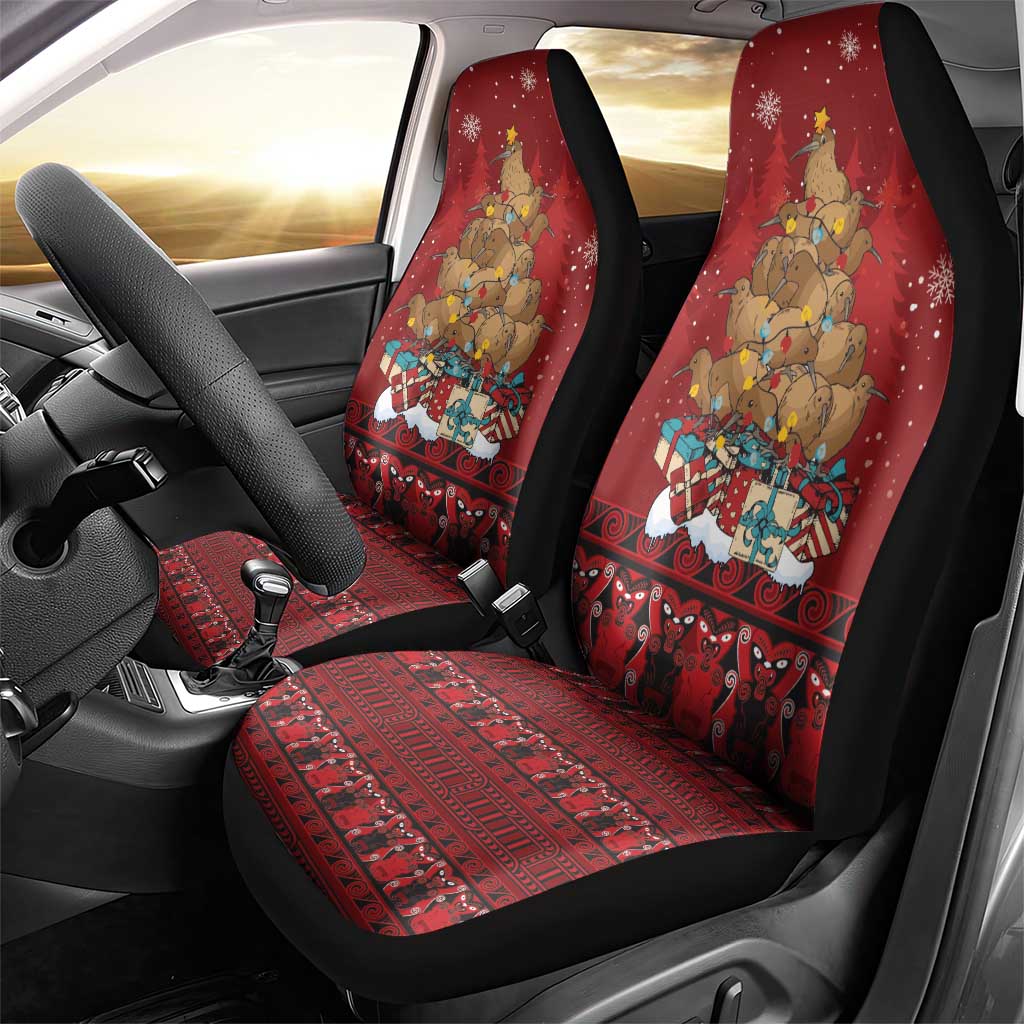Funny Kiwi Bird Xmas Tree Car Seat Cover New Zealand Tribal Christmas Spirit - Aussie Hoodie