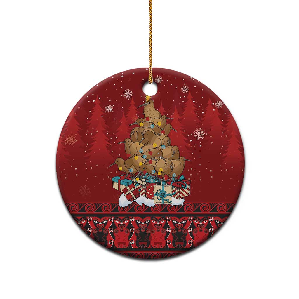 Funny Kiwi Bird Xmas Tree Ceramic Ornament New Zealand Tribal Christmas Spirit - Aussie Hoodie