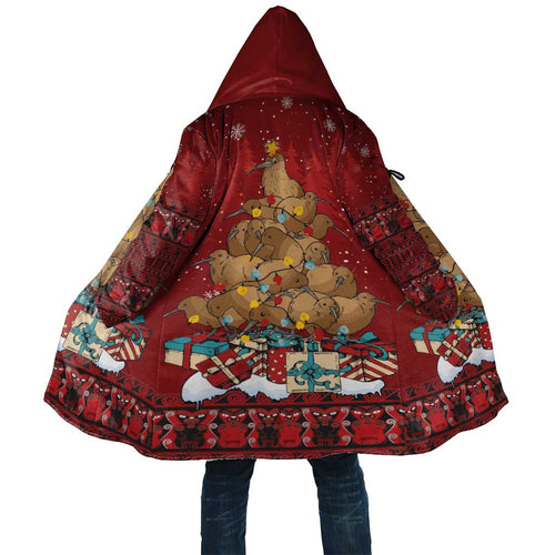 Funny Kiwi Bird Xmas Tree Cloak New Zealand Tribal Christmas Spirit - Aussie Hoodie