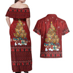 Funny Kiwi Bird Xmas Tree Couples Matching Off Shoulder Maxi Dress and Hawaiian Shirt New Zealand Tribal Christmas Spirit - Aussie Hoodie