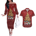 Funny Kiwi Bird Xmas Tree Couples Matching Off The Shoulder Long Sleeve Dress and Hawaiian Shirt New Zealand Tribal Christmas Spirit - Aussie Hoodie
